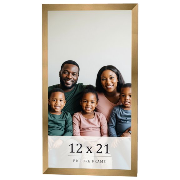 12x21 Frame Gold Bronze Solid Wood Picture Frame Width 0.75 Inches | Interior Frame Depth 0.5