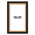 thumbnail image 1 of 12x21 Frame Gold Real Wood Picture Frame Width 2.25 Inches | Interior Frame Depth 0.5 Inches |, 1 of 8