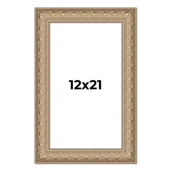 12x21 Frame Ornate Silver Beaded Solid Wood Picture Frame Width 2.5 Inches | Interior Depth 1
