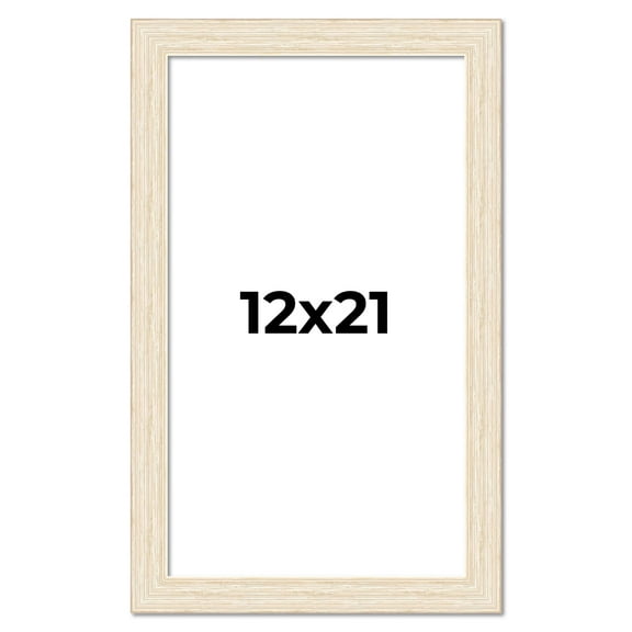 12x21 Frame White Real Wood Picture Frame Width 1.5 inches | Interior Frame Depth 0.5 inches | Barn