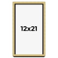 thumbnail image 1 of 12x21 Shadow Box Frame Gold | 1.375 Inches Deep Real Wood Contemporary Shadowbox Display Frame | UV, 1 of 7