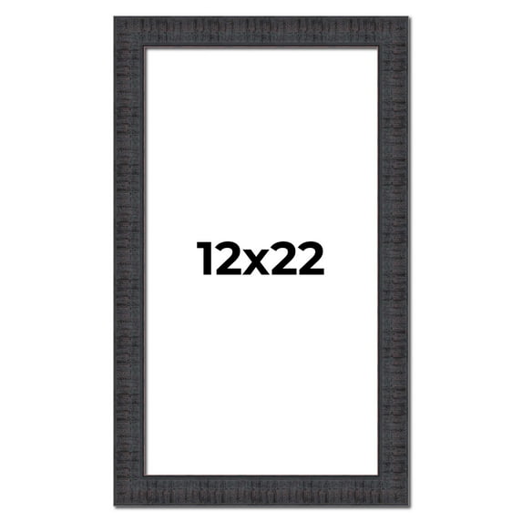 12x22 Frame Brown Rustic Solid Wood Picture Frame 1.5 Inches Wide | Interior Frame Depth 0.5 Inches