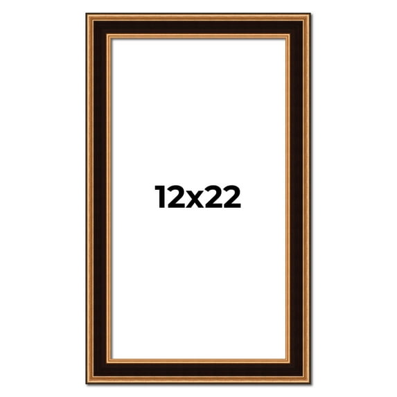 12x22 Frame Gold Brown Plein Air Vintage Solid Wood Picture Frame | 1.75 Inches Moulding Width |