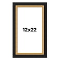 thumbnail image 1 of 12x22 Frame Gold Real Wood Picture Frame Width 2.25 Inches | Interior Frame Depth 0.5 Inches |, 1 of 8