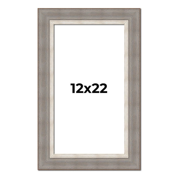 12x22 Frame Grey Real Wood Picture Frame Width 2.75 Inches | Interior Frame Depth 0.5 Inches |