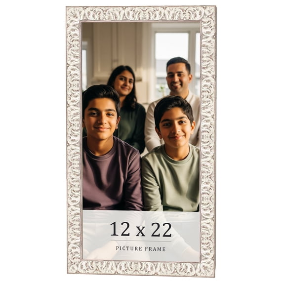 12x22 Frame White Real Wood Picture Frame Width 1.5 inches | Interior Frame Depth 0.5 inches |