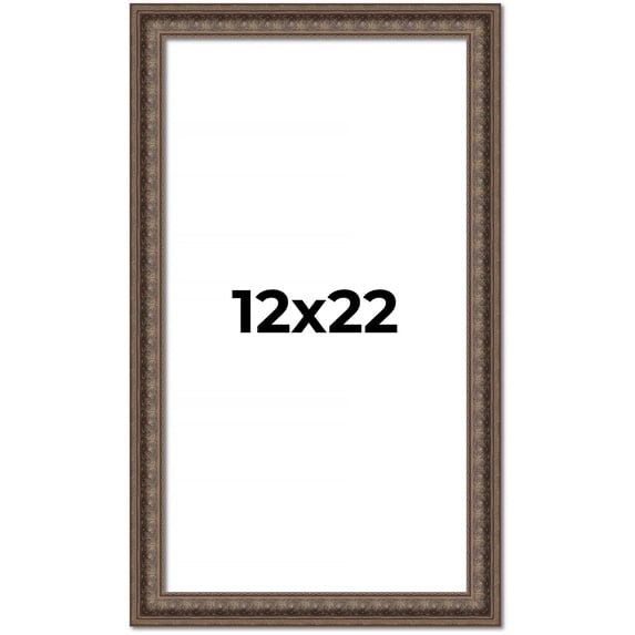 12x22 Ornate Brown Real Wood Picture Frame Width 1.5 Inches | Interior Frame Depth 0.5 Inches |