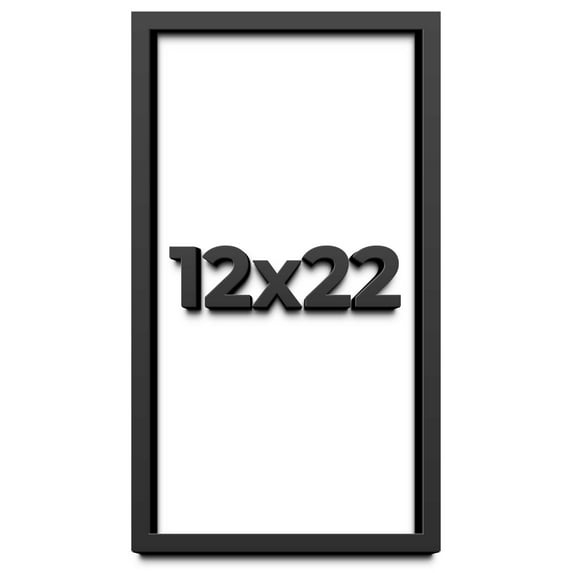 12x22 Shadow Box Frame Black | 2 Inches Deep Real Wood Contemporary Shadowbox Display Frame | UV