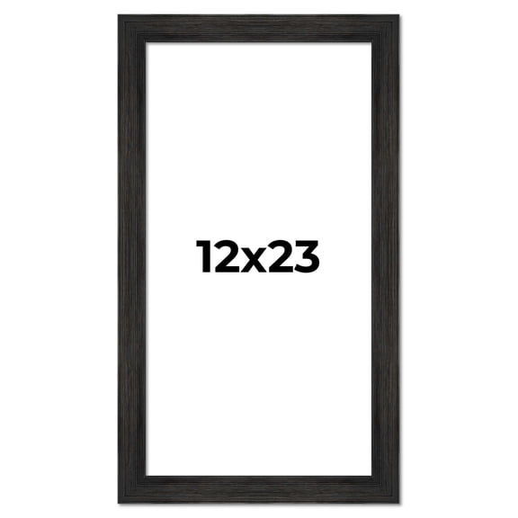 12x23 Frame Black Rustic Barnwood Solid Wood Picture Frame | 1.5 Inch Moulding Width | Includes UV