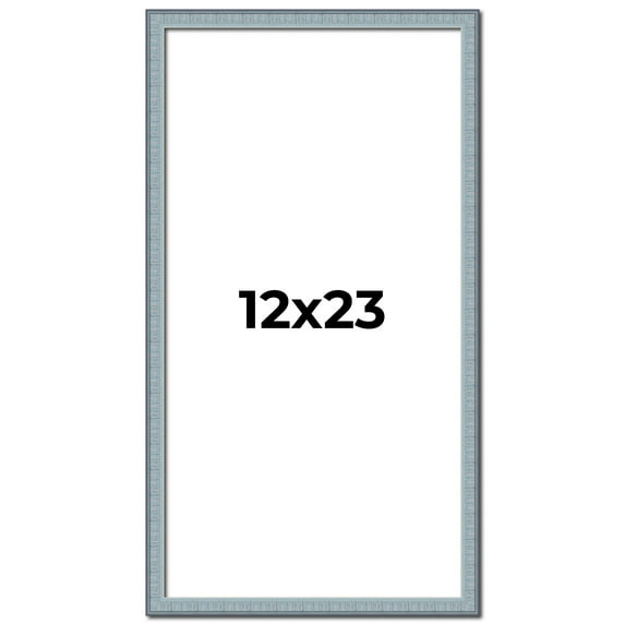 12x23 Frame Blue Scuffed Farm Board Solid Wood Picture Frame Width 0.75 Inches | Interior Depth 0.5