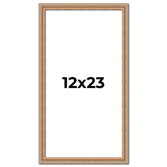 12x23 Frame Brown 60's Wooden Cabinet Solid Wood Picture Frame | 1 Inch Moulding Width | Complete