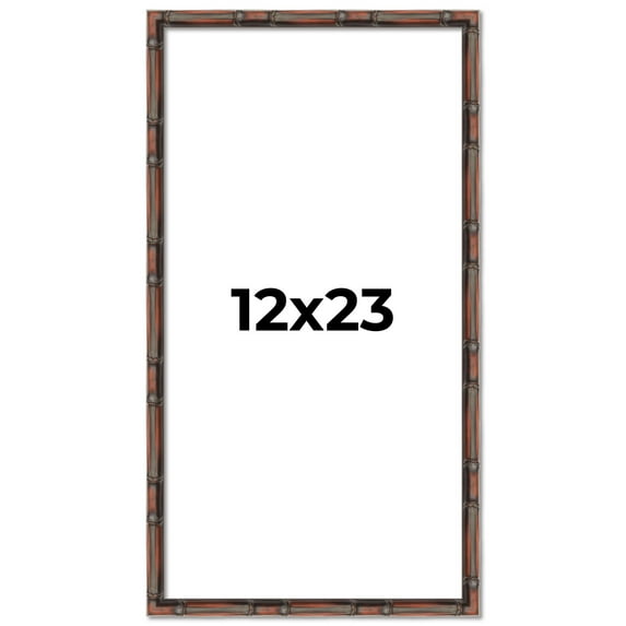 12x23 Frame Brown Bamboo with Dark Coffee/Walnut Finish | Solid Wood Picture Frame Width 0.75