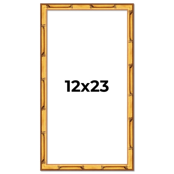 12x23 Frame Gold Bamboo Picture Frame - Complete Modern Photo Frame Includes UV Acrylic Shatter
