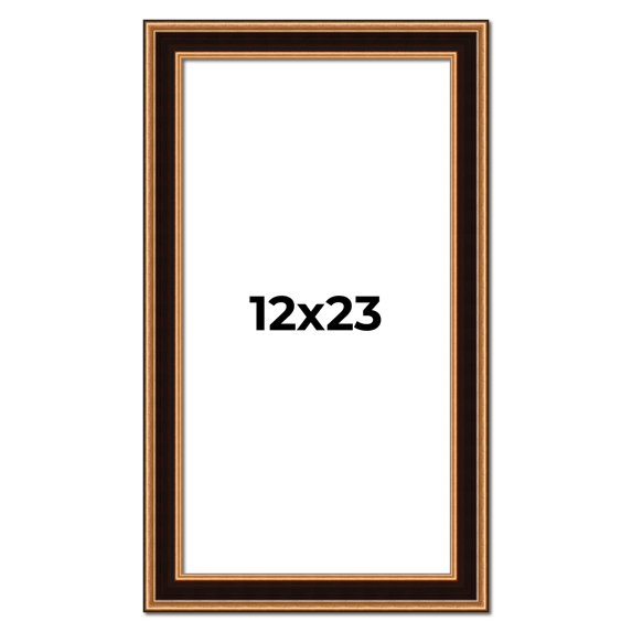 12x23 Frame Gold Brown Plein Air Vintage Solid Wood Picture Frame | 1.75 Inches Moulding Width |