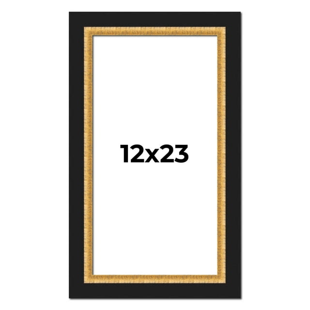 12x23 Frame Gold Real Wood Picture Frame Width 2.25 Inches | Interior Frame Depth 0.5 Inches |