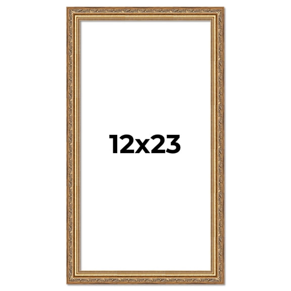 12x23 Frame Gold Solid Wood Picture Frame Width 1.25 Inches | Interior Frame Depth 0.375 Inches |