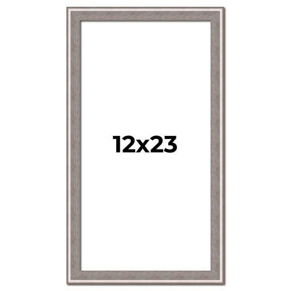 12x23 Frame Grey Real Wood Picture Frame Width 1.25 inches | Interior Frame Depth 0.5 inches | Hans