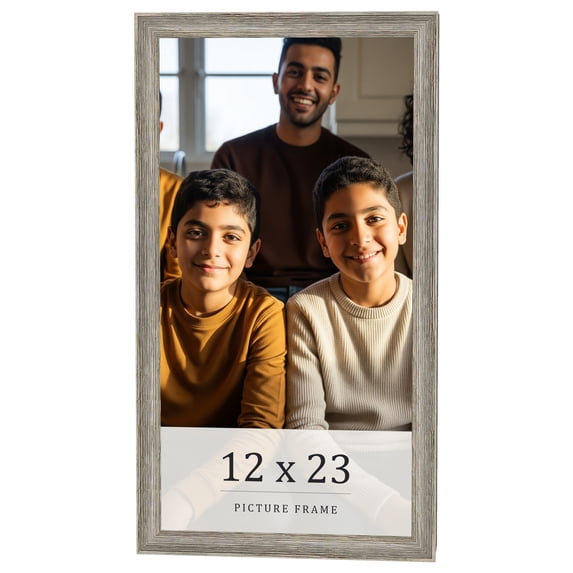 12x23 Frame Grey Solid Wood Picture Frame Width 1 Inches | Interior Frame Depth 0.5 Inches |