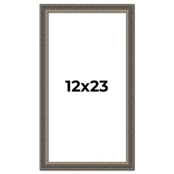 12x23 Frame Silver Real Wood Picture Frame Width 1.25 Inches | Interior Frame Depth 0.5 Inches |