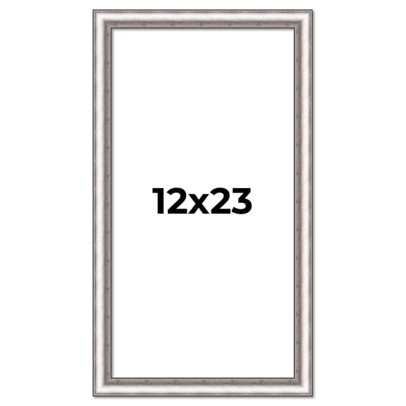 12x23 Frame Silver Real Wood Picture Frame Width 1.25 Inches | Interior Frame Depth 0.5 Inches |