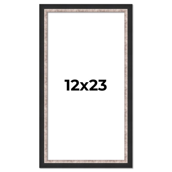 12x23 Frame Silver Real Wood Picture Frame Width 1.25 Inches | Interior Frame Depth 0.75 Inches |