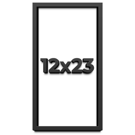 12x23 Shadow Box Frame Black | 2 Inches Deep Real Wood Contemporary Shadowbox Display Frame | UV