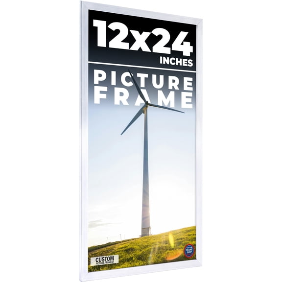 12x24 - 12 x 24 Stainless Steel Silver Solid Wood Frame with UV Framer's Acrylic & Foam Board