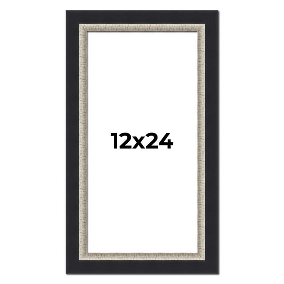 12x24 Frame Black Real Wood Picture Frame Width 2.25 Inches | Interior Frame Depth 0.5 Inches |