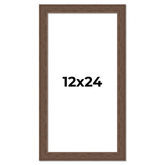 12x24 Frame Brown Farmhouse Solid Wood Picture Frame Width 1.5 Inches | Interior Frame Depth 0.5