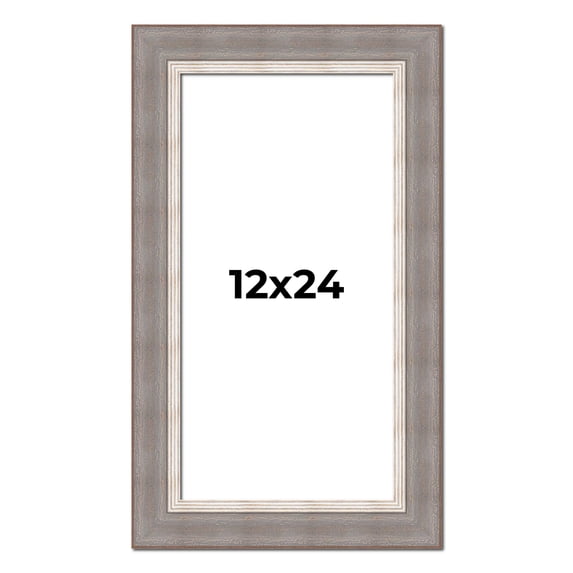 12x24 Frame Grey Real Wood Picture Frame Width 2.75 Inches | Interior Frame Depth 0.5 Inches |