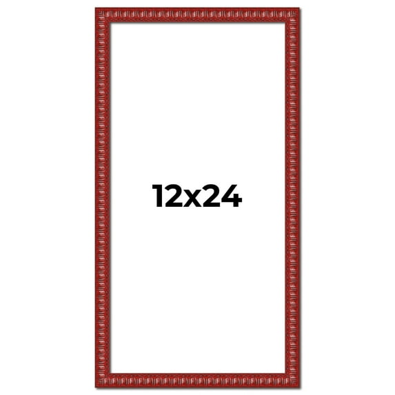 12x24 Frame Red Solid Wood Picture Frame Width 1 Inches | Interior Frame Depth 0.375 Inches |