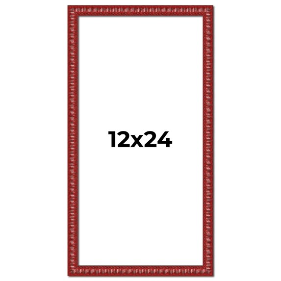 12x24 Frame Red Solid Wood Picture Frame Width 1 Inches | Interior Frame Depth 0.375 Inches |