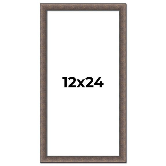 12x24 Frame Silver Real Wood Picture Frame Width 1.25 Inches | Interior Frame Depth 0.5 Inches |