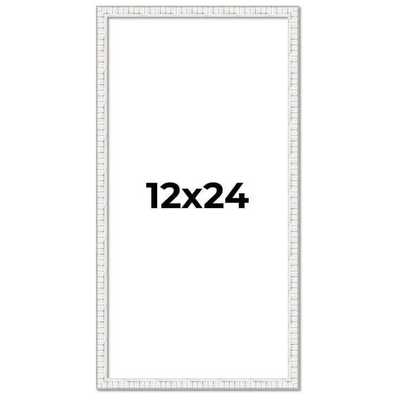 12x24 Frame White Real Wood Picture Frame Width 0.75 inches | Interior Frame Depth 0.5 inches |