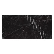 12x24 Nero Marquina Black with White Porcelain Floor and Wall Tile for Kitchen, Backsplash, Countertop, Bathroom, Fireplace Surround, Made in Italy Matte, 1 Piece 1.94 Square feet