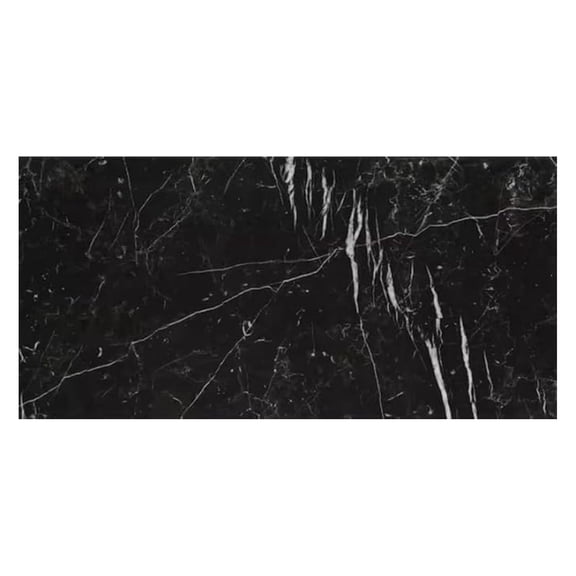 12x24 Nero Marquina Black with White Porcelain Floor and Wall Tile for Kitchen, Backsplash, Countertop, Bathroom, Fireplace Surround, Made in Italy (Polished, 1 Piece (1.94 Square feet))