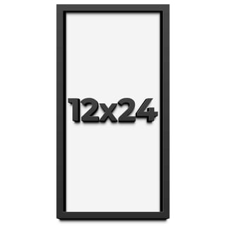 12x24 Shadow Box Frame Black | 1 inches Deep Real Wood Contemporary Shadowbox Display Frame | UV