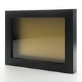 thumbnail image 1 of 12x24 Shadow Box Frame Gray Stained Real Wood with a Gold Acid-Free Backing | 3/4" of Usuable Depth, 1 of 7