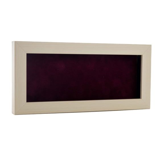 12x24 White Washed Shadowbox Frame - Interior Size 12x24 with 3/4" Usable Depth - Brown Acid-Free Suede Backing