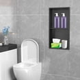 thumbnail image 1 of 12x24 inches Shower Niche, Stainless Steel Recessed Bathroom Shower Niche Shelf Black, 1 of 8