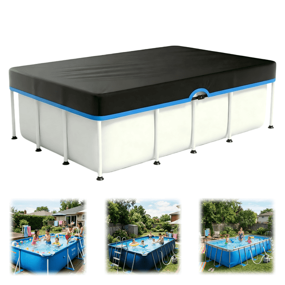 12x24 ft Rectangular Pool Cover Solar UV-Resistant Waterproof for Frame Pool,Blue
