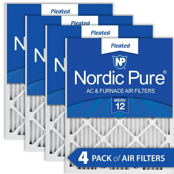 12x24x1 (11_1/2x23_1/2) Pleated MERV 12 Air Filters 4 Pack