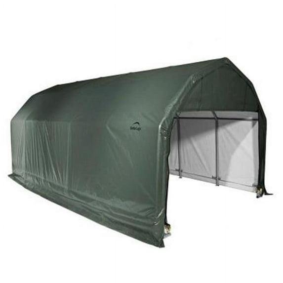 12x24x11 Barn Shelter, Green Cover