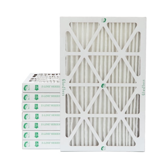 12x24x2 MERV 10 Pleated AC Furnace Air Filters by Glasfloss Industries. ( 8 Pack ) Exact Size: 11-3/8 x 23-3/8 x 1-3/4