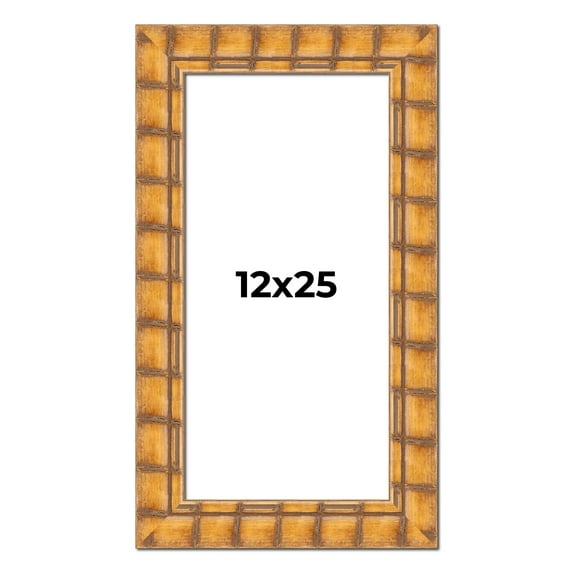 12x25 Frame Beige Real Wood Picture Frame Width 3 inches | Interior Frame Depth 0.5 inches |