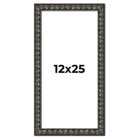 12x25 Frame Black-Brown Medieval Solid Wood Picture Frame | 1.5 Inch Moulding Width | Gotham