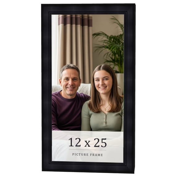 12x25 Frame Black Passaggi Solid Wood Picture Frame Width 1.5 Inches | Interior Depth 0.5 Inches |