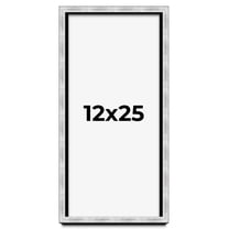 12x25 Frame Brushed Silver Solid Wood Picture Frame | 0.75 Inch Moulding Width | Rabbet Depth 0.75