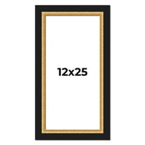 12x25 Frame Gold Real Wood Picture Frame Width 2.25 Inches | Interior Frame Depth 0.5 Inches |