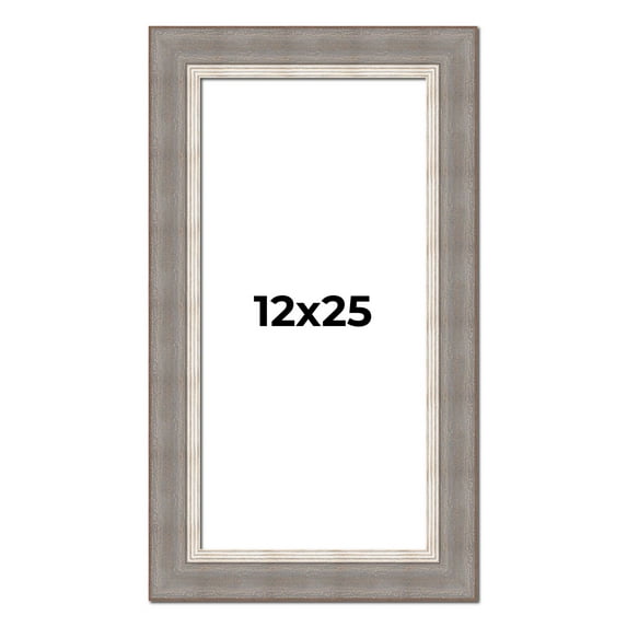 12x25 Frame Grey Real Wood Picture Frame Width 2.75 Inches | Interior Frame Depth 0.5 Inches |